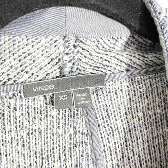 Vince Blue & White Tweed Open Front Draped Jacket Women's Size XS - Picture 8 of 10